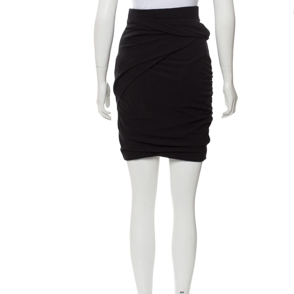 Carven black ruching skirt - Picture 1 of 8